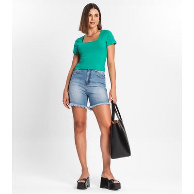 Blusa Cropped Feminina Rovitex Verde P / Verde