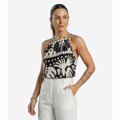 Blusa Feminina de Alça Infinita Cor Preto P / Preto