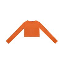Blusa Cropped Juvenil Manga Longa Minty Laranja