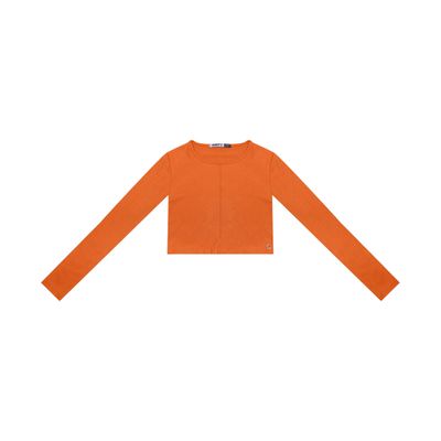 Blusa Cropped Juvenil Manga Longa Minty Laranja 16 / Laranja