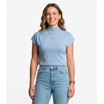 Blusa Feminina Com Gola Chaminé Select Azul