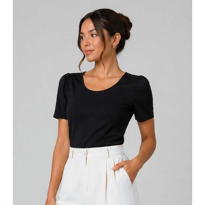 Blusa Feminina Em Malha Langui Infinita Cor Preto G / Preto