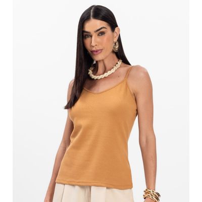 Blusa de Alça Infinita Cor Chocolate M / Chocolate