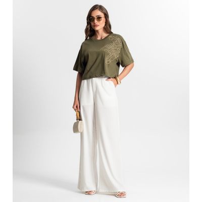 Blusa Feminina Com Bordado Endless Verde GG / Verde