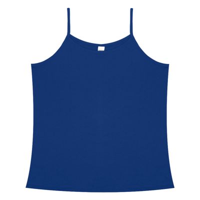 Blusa de Alça Feminina Viscotorcion Básica Rovitex Azul P / Azul