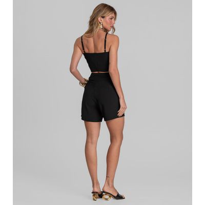 Blusa Cropped Feminina De Alça Regulável Dianna Preto GG / Preto