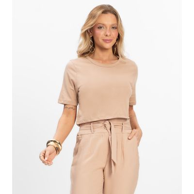 Blusa Cropped Lisa Select Marrom P / Marrom