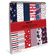 Bloco de Papel Texturizado Tema América, 25 Folhas, Papel Cartão Colorido Face Única para Scrapbook e Cartões DIY - Inkdotpot 15,24 Cm × 15,24 Cm / Multicolorido