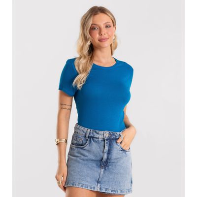 Blusa Feminina Básica Visco Tricot Rovitex Azul P / Azul
