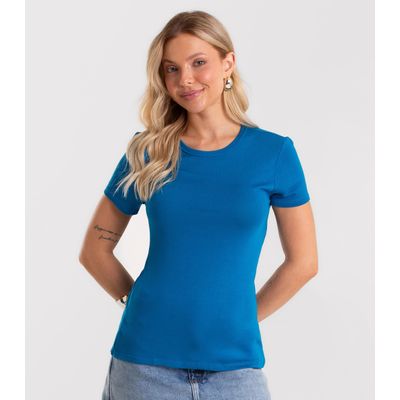 Blusa Feminina Básica Visco Tricot Rovitex Azul P / Azul