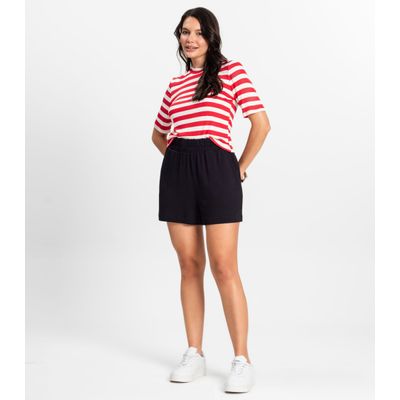 Blusa Cropped em Ribana de Viscose Rovitex Vermelho M / Vermelho