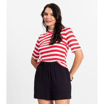 Blusa Cropped em Ribana de Viscose Rovitex Vermelho M / Vermelho