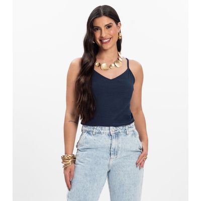 Blusa de Alça Infinita Cor Azul M / Azul