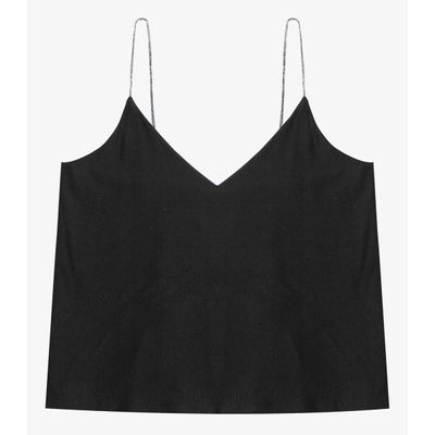 Blusa de Alça Feminina Viscose Creponada Endless Preto G / Preto