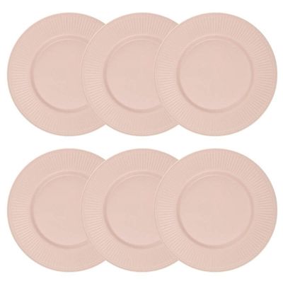 Jogo 6 Pratos Rasos 27cm Melamina Bege Aveline Lyor Mesa Posta Lanches Refeições