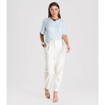 Blusa Feminina Com Colar Dianna Azul G / Azul