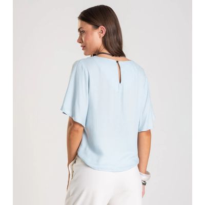 Blusa Feminina Com Colar Dianna Azul GG / Azul