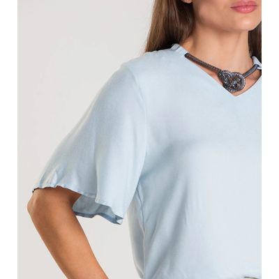Blusa Feminina Com Colar Dianna Azul GG / Azul