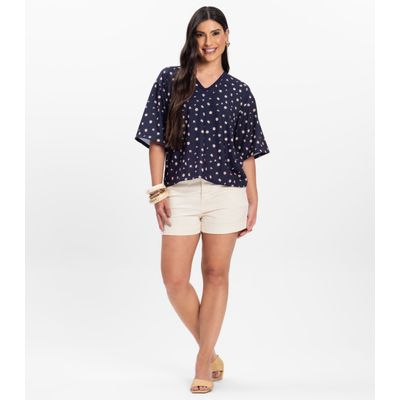 Blusa Feminina Devote V Infinita Cor Azul G / Azul