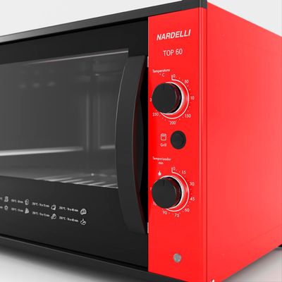 Forno Elétrico Top60 Bancada 60 Litros Nardelli Vermelho / 220v