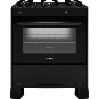 Fogão de Piso 5 Bocas Neo Max Com Mesa de Vidro Suggar Preto / Bivolt