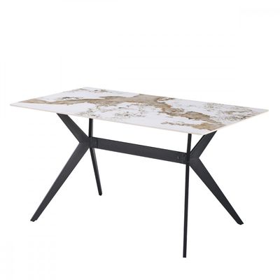 Kit Mesa de Jantar Tampo de Granito com  4 Cadeiras 140cm Caemmun Marrom