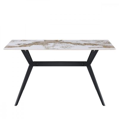 Kit Mesa de Jantar Tampo de Granito com  4 Cadeiras 140cm Caemmun Marrom