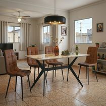 Kit Mesa de Jantar Tampo de Granito com  4 Cadeiras 140cm Caemmun