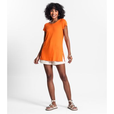 Blusa Básica Alongada Feminina Rovitex Laranja G / Laranja