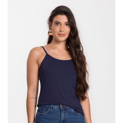 Blusa Feminina de Alças Básica Rovitex Azul M / Azul