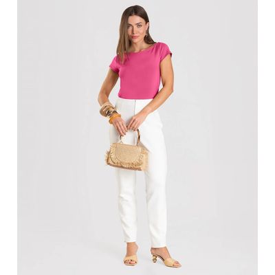 Blusa Feminina Decote Canoa Dianna Rosa G / Rosa