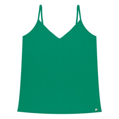Blusa De Alça Feminina Ribana Canelada Rovitex Verde GG / Verde