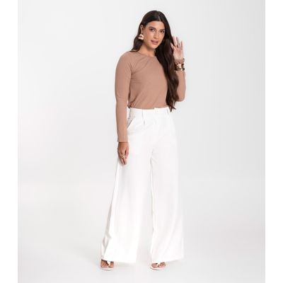 Blusa Feminina Canelada Com Manga Longa Rovitex Marrom GG / Marrom