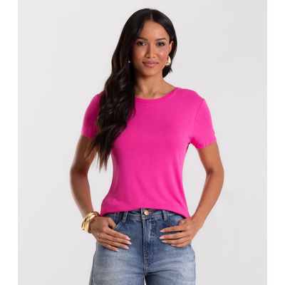 Blusa Feminina Básica Visco Tricot Rovitex Rosa G / Rosa