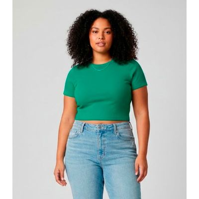 Blusa Feminina Com Tecido Canelado Rovitex Verde G / Verde