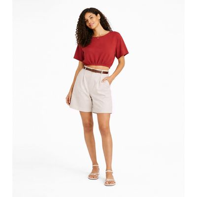 Blusa Feminina Elástico Na Cintura Infinita Cor Vermelho P / Vermelho