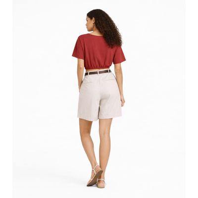 Blusa Feminina Elástico Na Cintura Infinita Cor Vermelho P / Vermelho