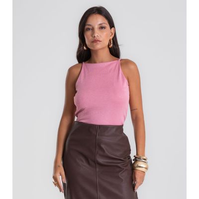 Blusa Feminina De Alça Shine Endless Rosa GG / Rosa