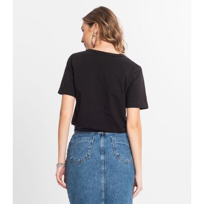 Blusa Cropped Lisa Select Preto M / Preto
