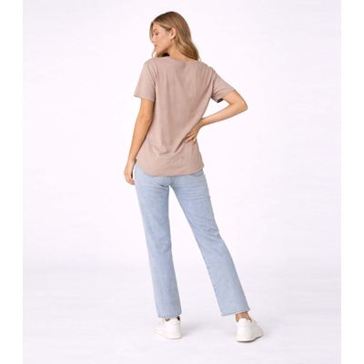 Blusa Feminina em Malha Visco Infinita Cor Marrom M / Marrom