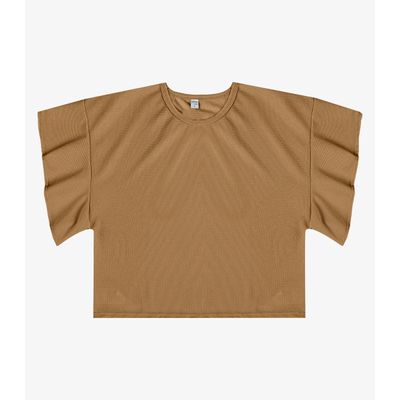 Blusa Feminina Com Manga Franzida Infinita Cor Marrom M / Marrom