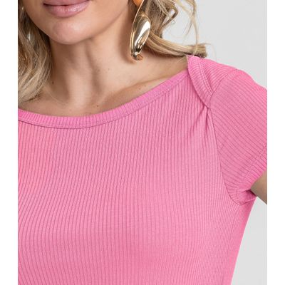 Blusa Feminina Canelada Dianna Rosa P / Rosa