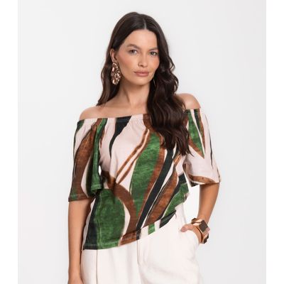 Blusa Feminina Ciganinha Infinita Cor Marrom GG / Marrom