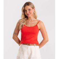 Blusa de Alça Feminina Viscotorcion Básica Rovitex Vermelho