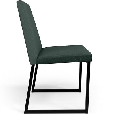 Kit 08 Cadeiras Para Sala Jantar Base Aço Industrial Preto Dafne L02 Linho Verde Musgo - Lyam Decor