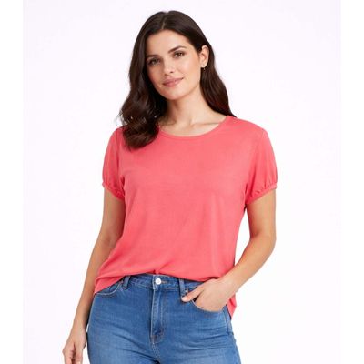 Blusa Feminina Elástico Nas Mangas Infinita Cor Rosa M / Rosa
