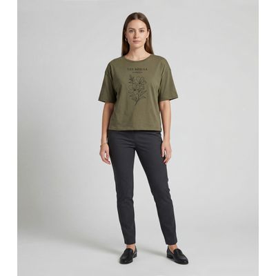 Blusa Feminina Com Estampa Localizada Infinita Cor Verde P / Verde