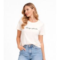 Blusa Feminina com Estampa Infinita Cor Bege