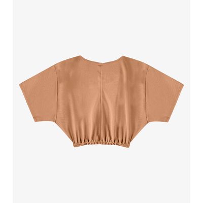 Blusa Feminina Elástico Na Cintura Infinita Cor Bege GG / Bege
