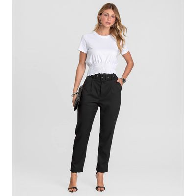 Blusa Feminina Com Lastex Dianna Branco PP / Branco